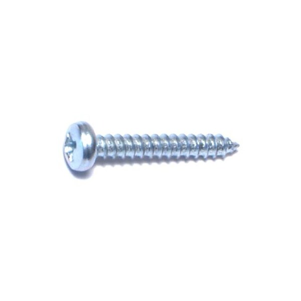 Midwest Fastener Sheet Metal Screw, #4 x 3/4 in, Zinc Plated Steel Pan Head Phillips Drive, 100 PK 03270 - main